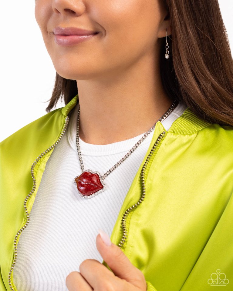 Lip Locked - Red - Paparazzi Necklace Image