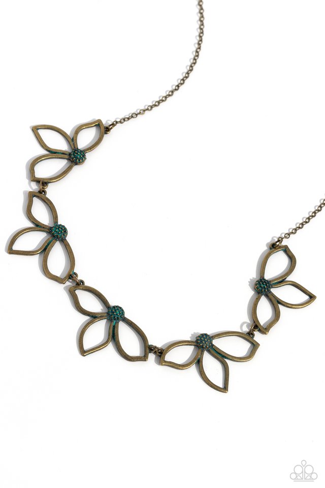 Petal Pageantry - Brass - Paparazzi Necklace Image