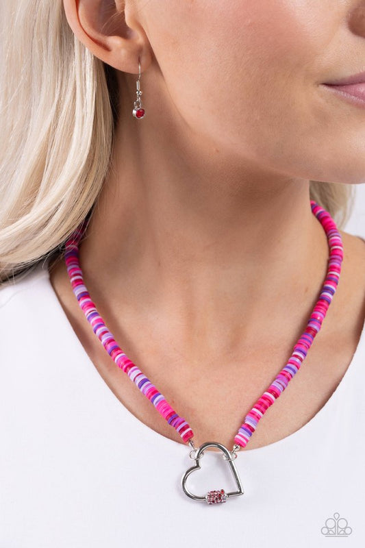 Clearly Carabiner - Red - Paparazzi Necklace Image