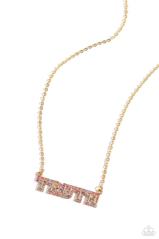 Truth Trinket - Gold - Paparazzi Necklace Image
