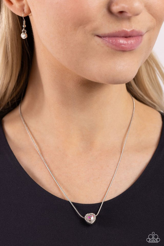 Simply Sentimental - White - Paparazzi Necklace Image