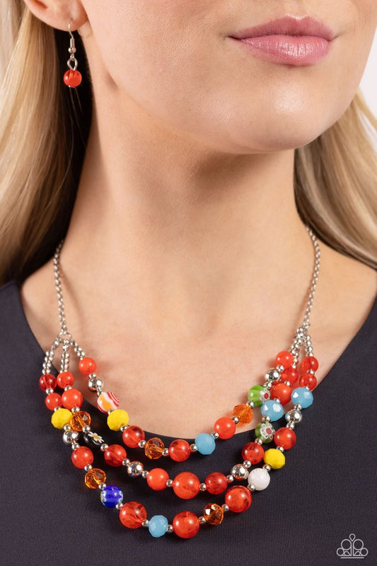 Summer Scope - Red - Paparazzi Necklace Image