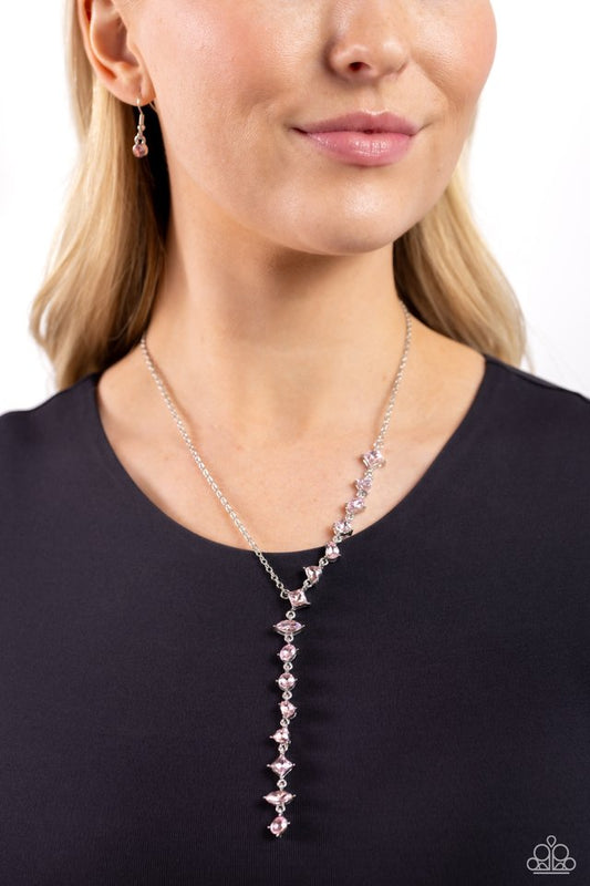 Diagonal Daydream - Pink - Paparazzi Necklace Image