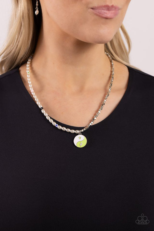 Youthful Yin and Yang - Green - Paparazzi Necklace Image