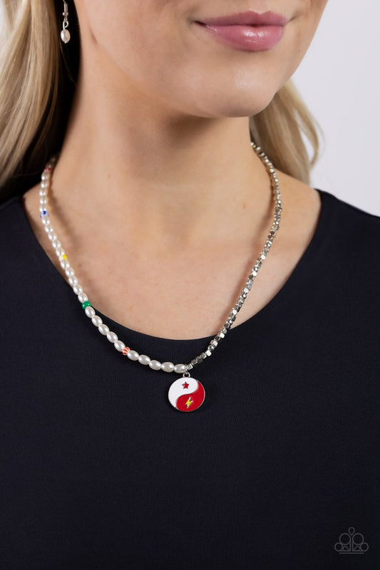 Youthful Yin and Yang - Red - Paparazzi Necklace Image