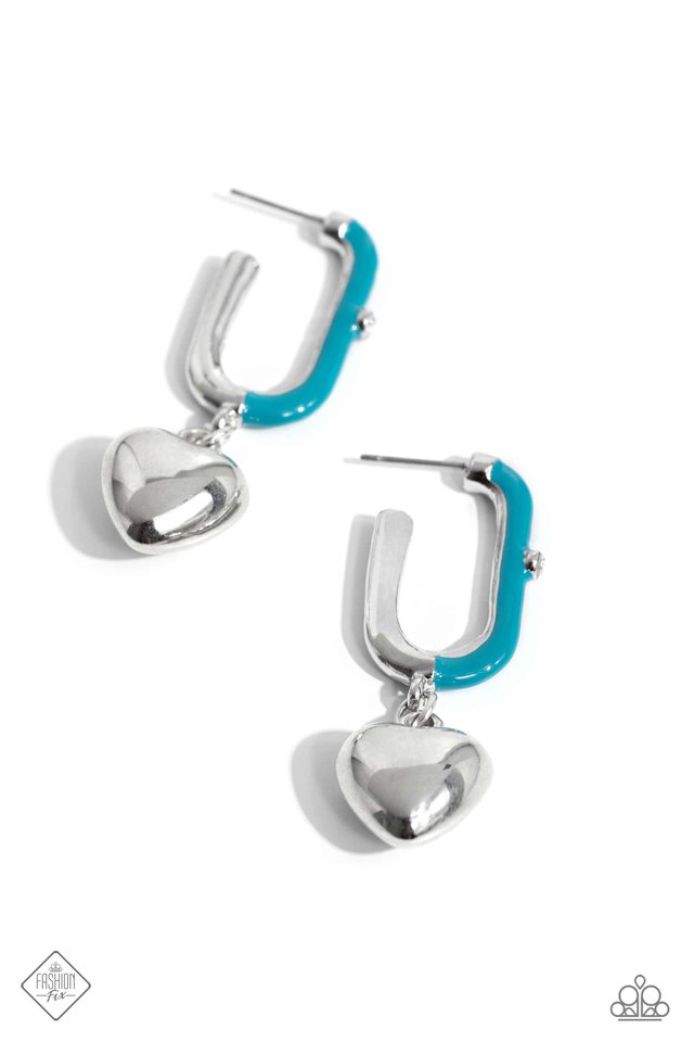 Cherishing Color - Blue - Paparazzi Earring Image