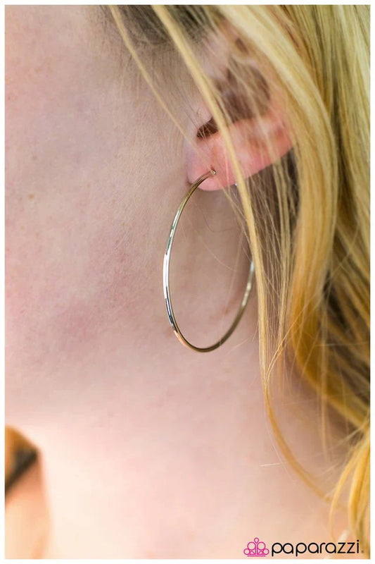 Paparazzi Earring ~ HOOP There It Is - Silver