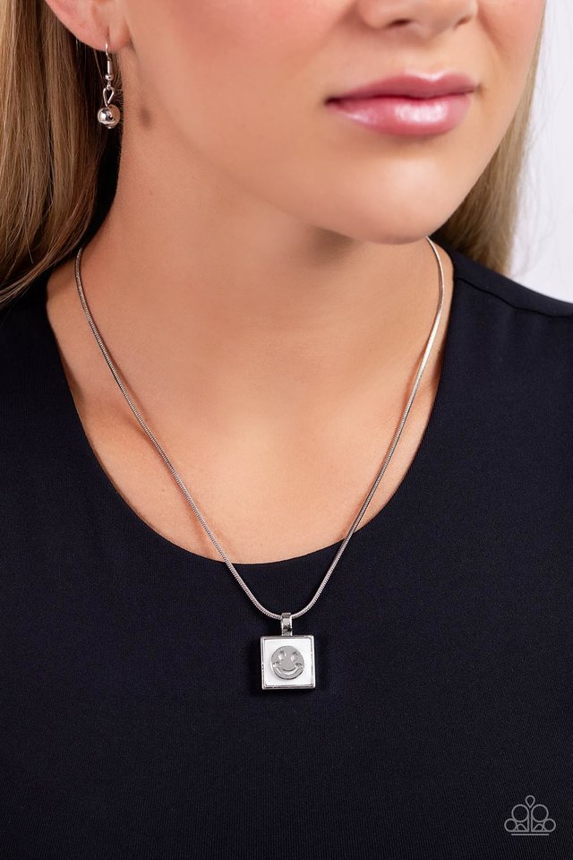 Smiley Season - White - Paparazzi Necklace Image