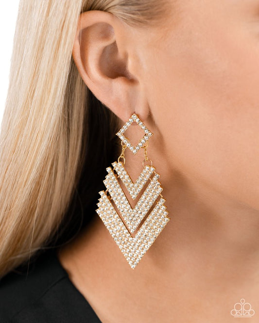 Cautious Caliber - Gold - Paparazzi Earring Image