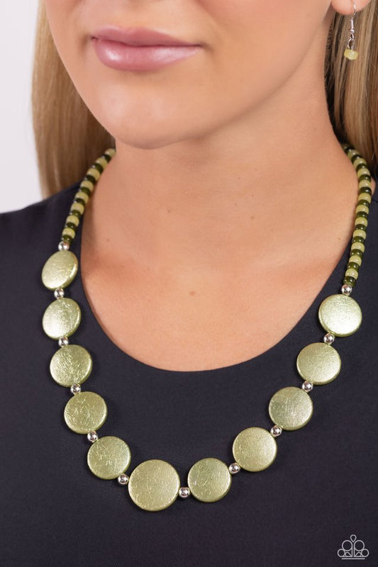 Scratched Showtime - Green - Paparazzi Necklace Image