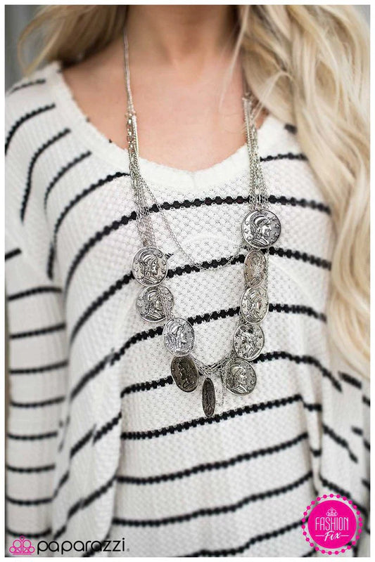 Paparazzi Necklace ~ Lady Liberty - Silver