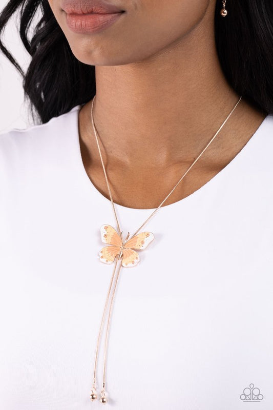 Suspended Shades - Rose Gold - Paparazzi Necklace Image