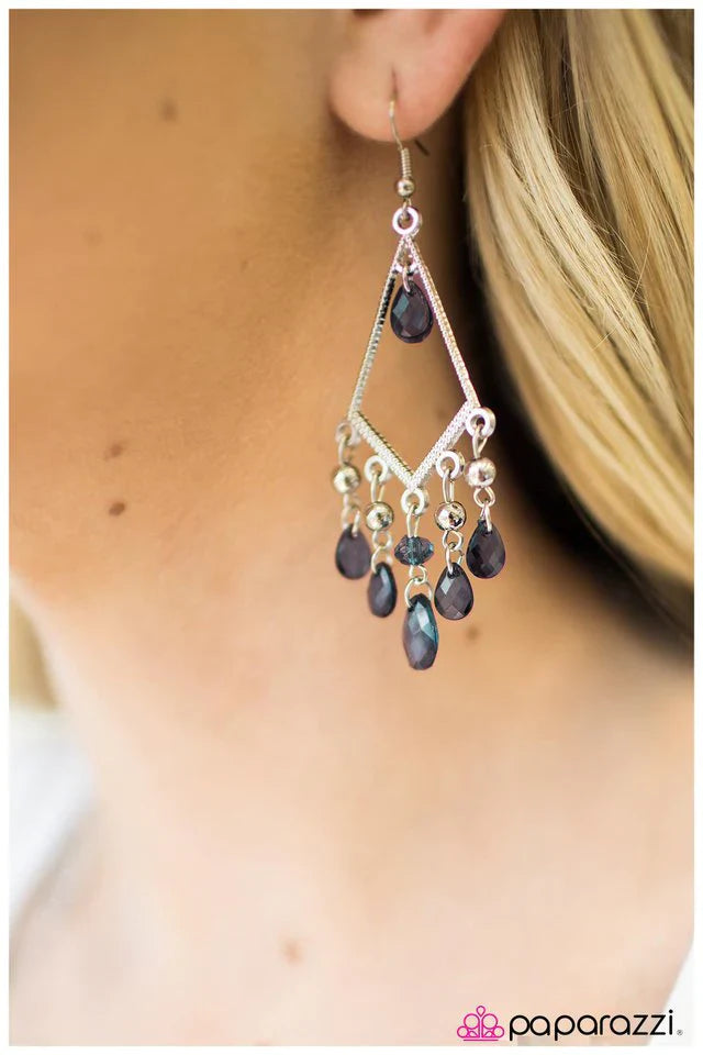 Paparazzi Earring ~ A Run For Your Money - Blue