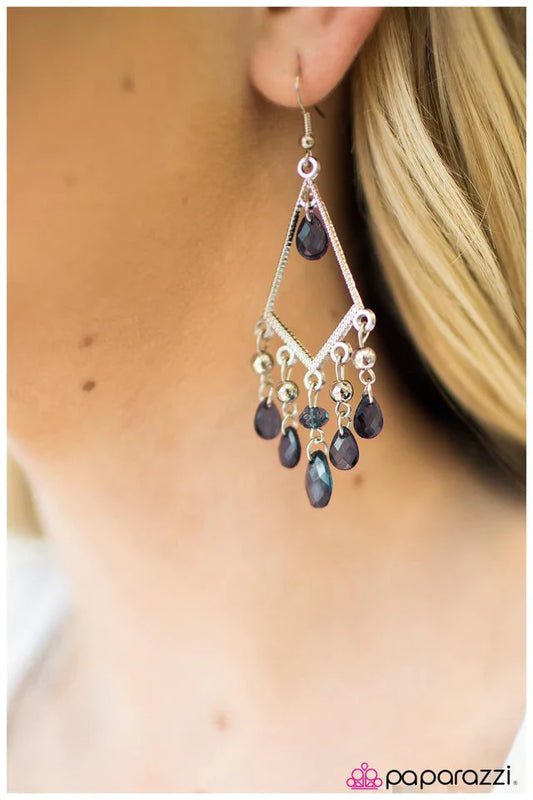 Paparazzi Earring ~ A Run For Your Money - Blue