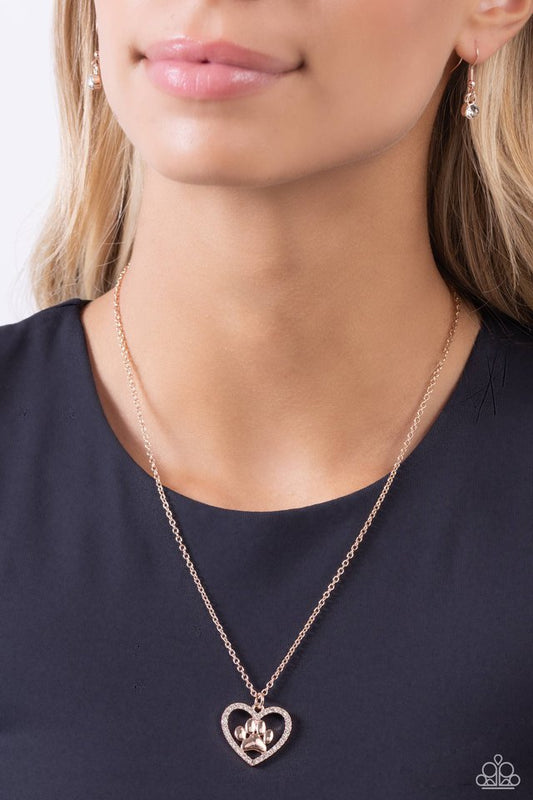 PET in Motion - Rose Gold - Paparazzi Necklace Image