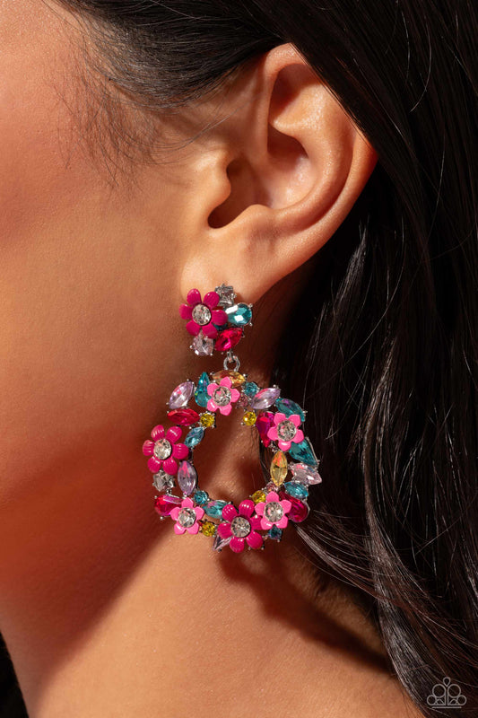 Paparazzi Earring ~ Wreathed in Wildflowers - Multi