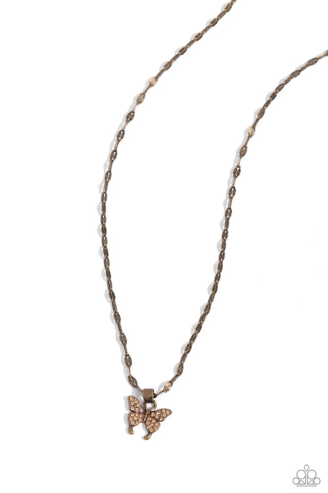 High-Flying Hangout - Brass - Paparazzi Necklace Image