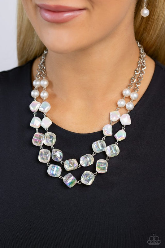Eclectic Embellishment - White - Paparazzi Necklace Image