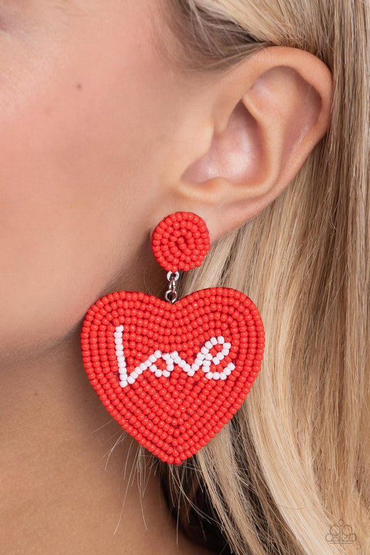 Sweet Seeds - Red - Paparazzi Earring Image