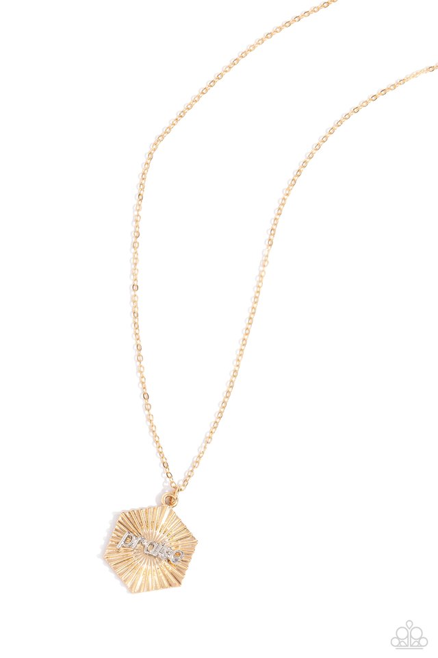Turn of PRAISE - Gold - Paparazzi Necklace Image