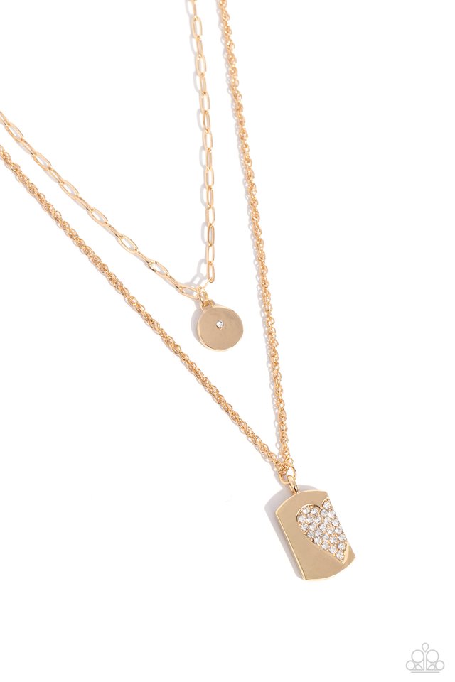 Half of My Heart - Gold - Paparazzi Necklace Image