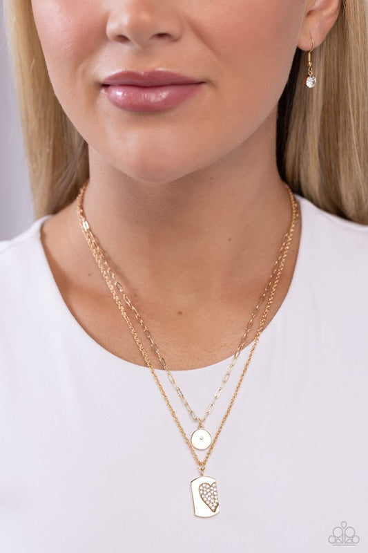 Half of My Heart - Gold - Paparazzi Necklace Image
