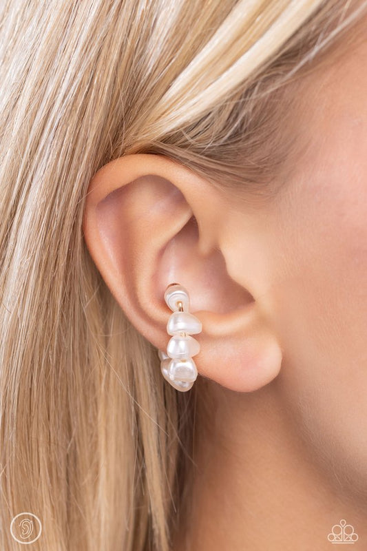 Prehistoric Pearls - Gold - Paparazzi Earring Image