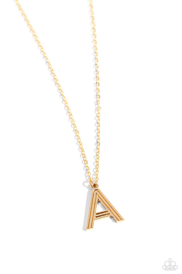 Leave Your Initials - Gold - A - Paparazzi Necklace Image