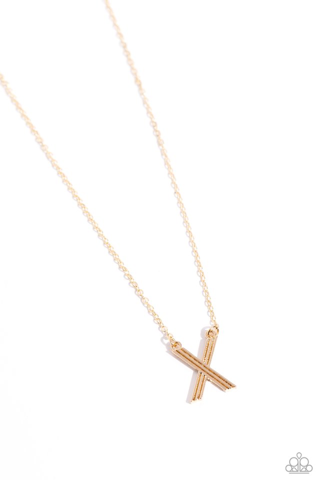 Leave Your Initials - Gold - X - Paparazzi Necklace Image