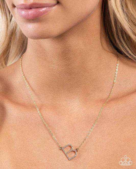 INITIALLY Yours - B - Paparazzi Necklace Image