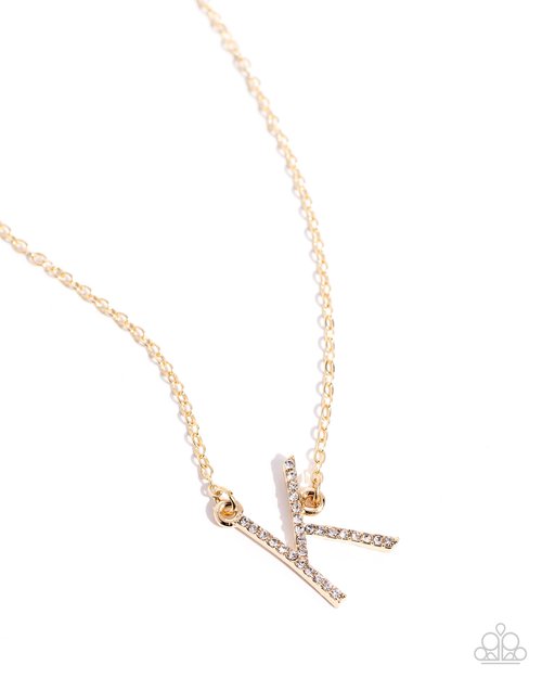 INITIALLY Yours - K - Paparazzi Necklace Image