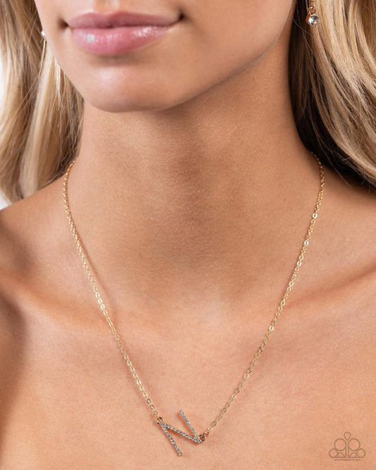 INITIALLY Yours - N - Paparazzi Necklace Image