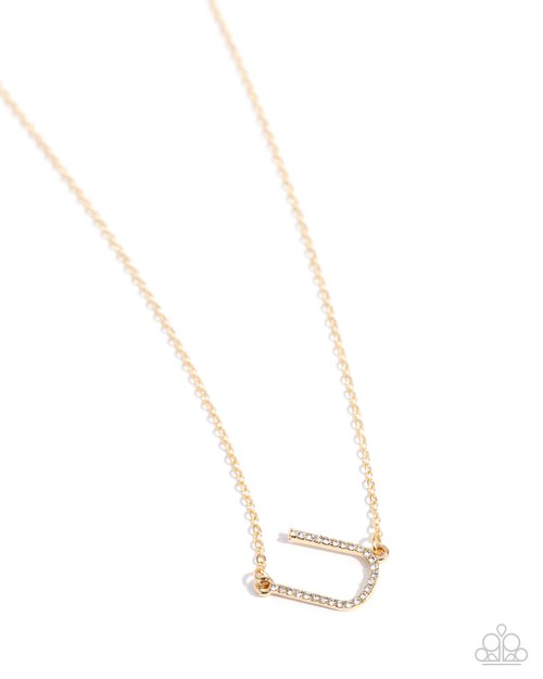 INITIALLY Yours - U - Paparazzi Necklace Image