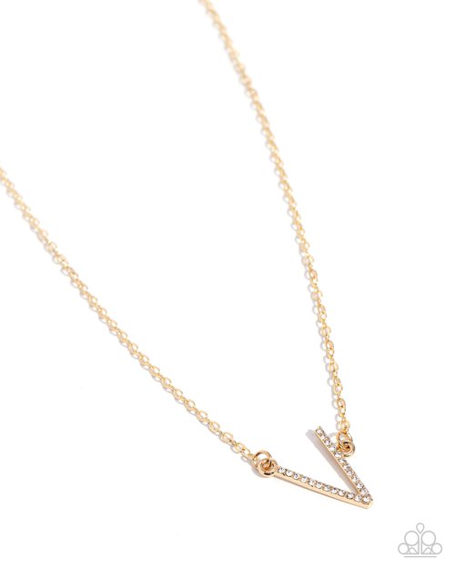 INITIALLY Yours - V - Paparazzi Necklace Image