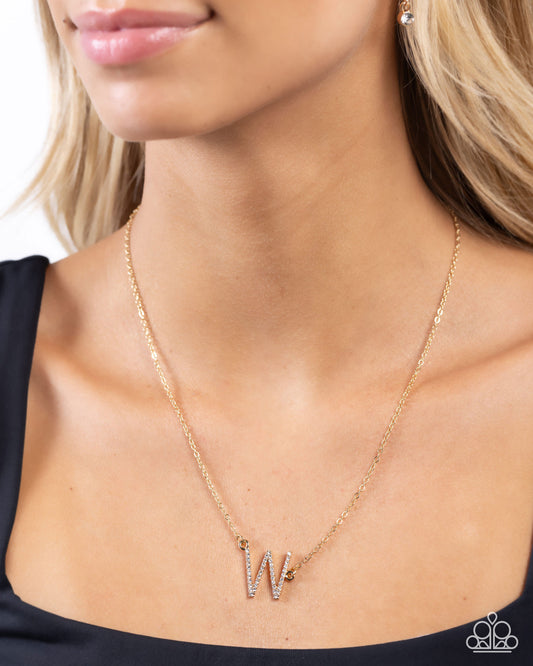 INITIALLY Yours - W - Paparazzi Necklace Image