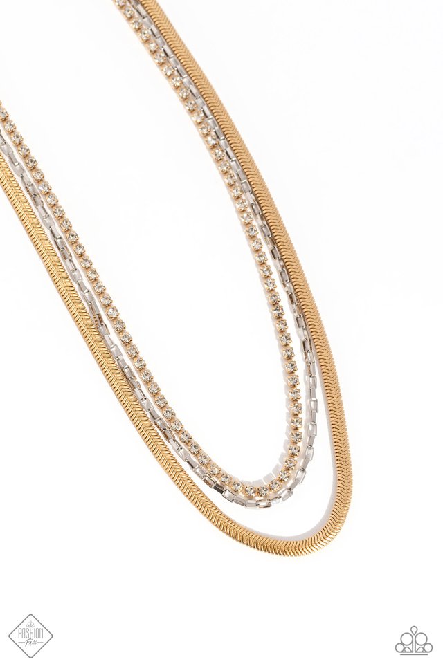 I SQUARE For You - Gold - Paparazzi Necklace Image