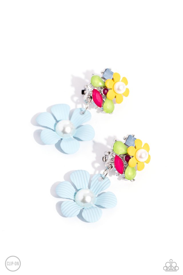 Festive Florals - Blue - Paparazzi Earring Image
