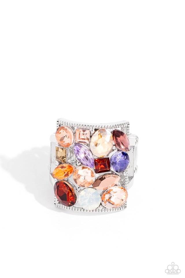 Bedazzled Backdrop - Brown - Paparazzi Ring Image