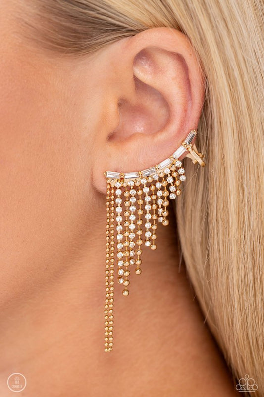 Tapered Tease - Gold - Paparazzi Earring Image