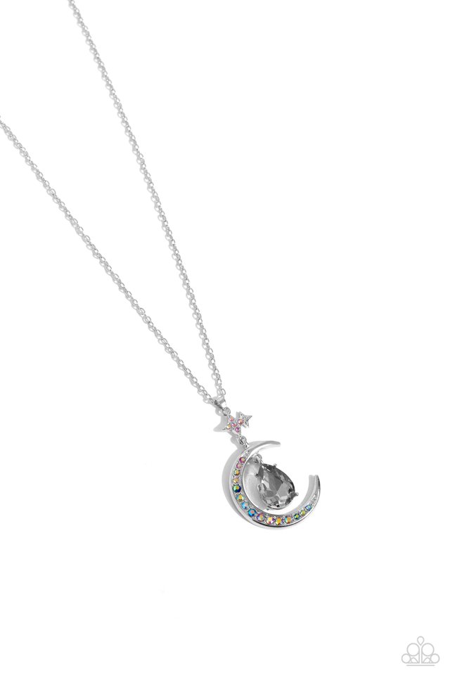 Talking to the Moon - Silver - Paparazzi Necklace Image