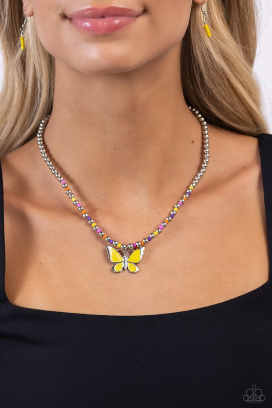 Vibrant Flutter - Yellow - Paparazzi Necklace Image
