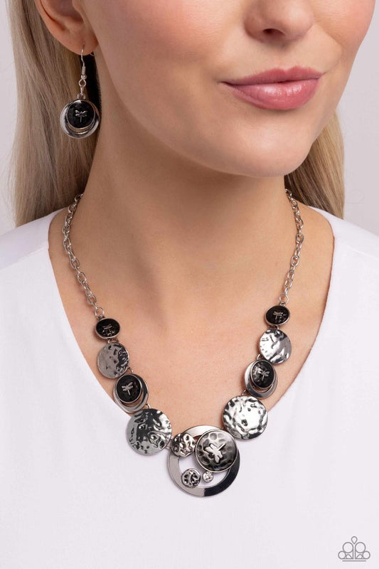 Dragonfly Design - Black - Paparazzi Necklace Image