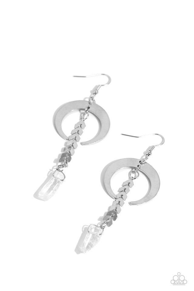 Lounging Laurel - White - Paparazzi Earring Image