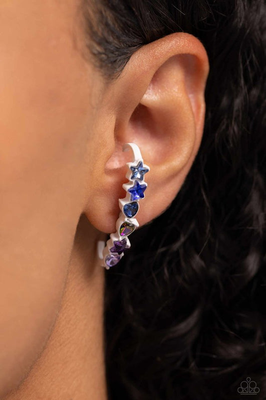 In Good Shape - Blue - Paparazzi Earring Image