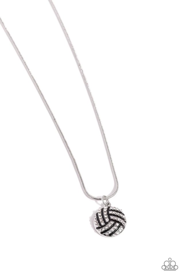 Bump, Set, Shimmer! - White - Paparazzi Necklace Image