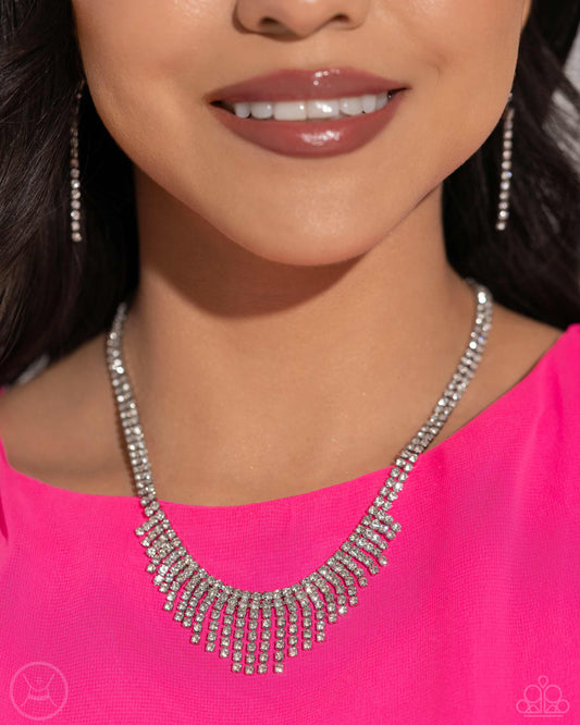 Paparazzi Necklace ~ Daring Decadence - White