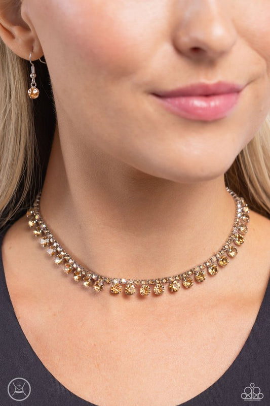 Ritzy Rhinestones - Brown - Paparazzi Necklace Image