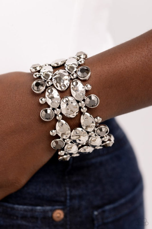 Hammered Headliner - Silver - Paparazzi Bracelet Image