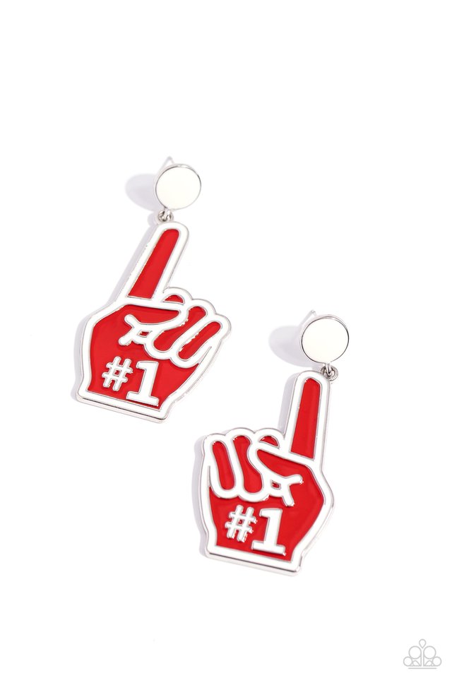 My Number One - Red - Paparazzi Earring Image