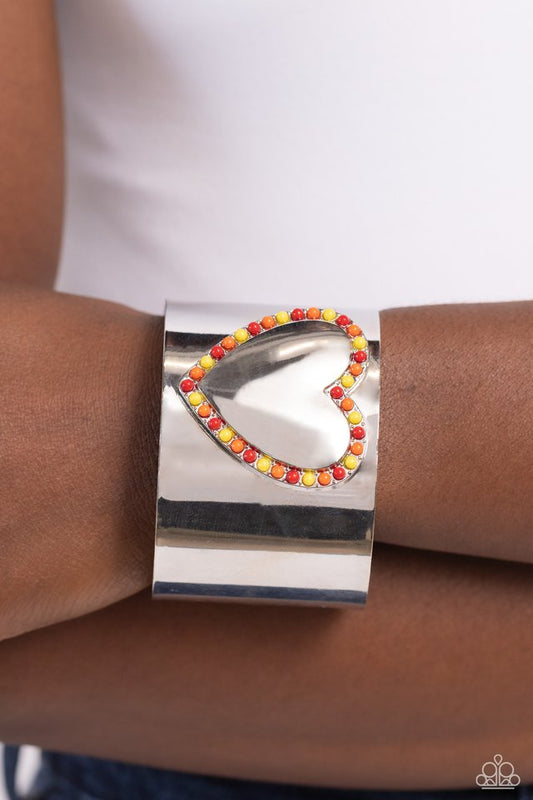 Cuffing Season - Red - Paparazzi Bracelet Image